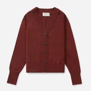Everlane ReCashmere Varsity Cardigan in Heathered Clay, Size L